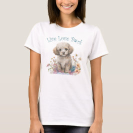Poedel Hond Mam Bloemen T-shirt