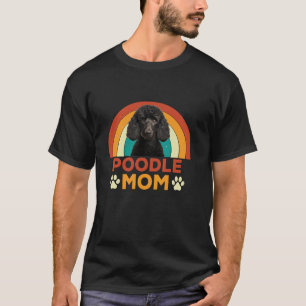 Poedel Hond Moeder Mama Retro Zonsondergang Moeder T-shirt