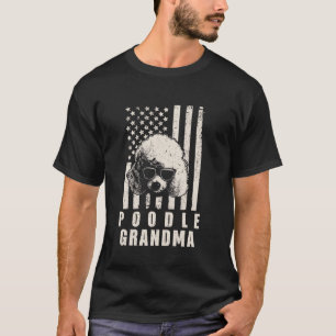 Poedel Hond Oma Amerikaanse Vlag Cadeaus voor T-shirt