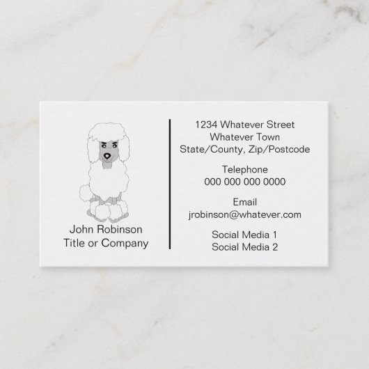 Poedel Hond Ontwerp Hond Grooming salon Visitekaartje (Voorkant)