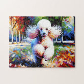 Poedel Hond Portret Acryl Art Print Hondenliefhebb Legpuzzel (Horizontaal)