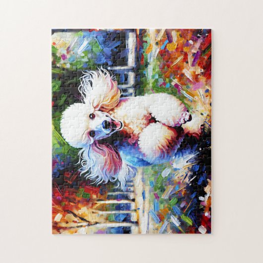 Poedel Hond Portret Acryl Art Print Hondenliefhebb Legpuzzel (Verticaal)