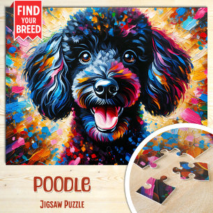 Poedel Hond Portret Acryl Kunstprint Hond Liefhebb Legpuzzel