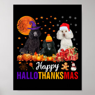 Poedel Hond Puppy Hallothanksmas Halloween Thanksg Poster