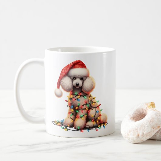Poedel Hond Puppy Kerstmis Koffiemok (Met donut)