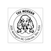 Poedel hond retour adres familie rubberstempel (Afrduk)