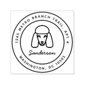 Poedel hond retour adres stempel zelf-inkt (Design)