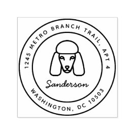 Poedel hond retour adres stempel zelf-inkt