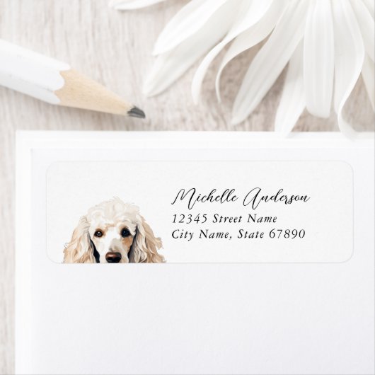 Poedel hond retour adreslabels etiket (Insitu)