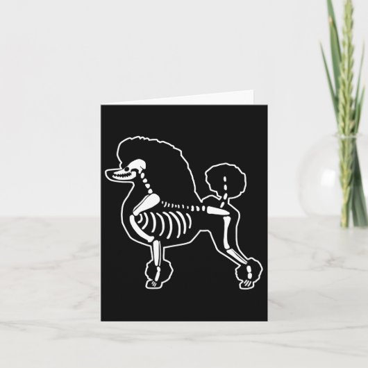 Poedel Hond Skelet Halloween Doodle Honden Lover O Kaart (Voorkant)
