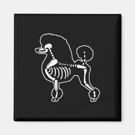 Poedel Hond Skelet Halloween Doodle Honden Lover O Magneet (Voorkant)