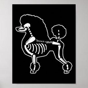 Poedel Hond Skelet Halloween Doodle Honden Lover O Poster