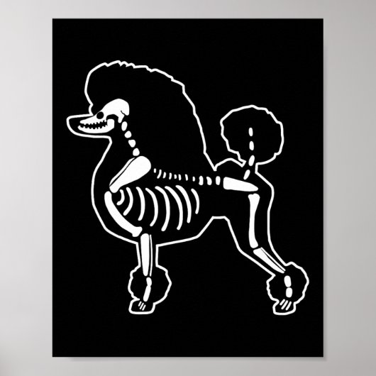 Poedel Hond Skelet Halloween Doodle Honden Lover O Poster (Voorkant)
