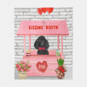 poedel Hond Valentijnsdag Kusstand Fleece Deken (Voorkant)