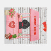 poedel Hond Valentijnsdag Kusstand Fleece Deken (Voorkant (Horizontaal))