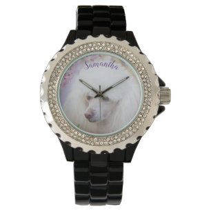 Poedel hond vrouwen strass horloge