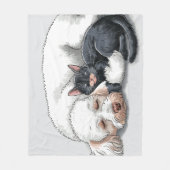 Poedel Hond Zwarte Kat Fleece Deken Liefde Knuffel (Voorkant)