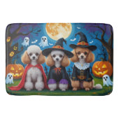 Poedel Honden Pompoen Halloween Grappig Badmat (Voorkant)