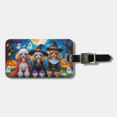 Poedel Honden Pompoen Halloween Grappig Bagagelabel (Voorkant horizontaal)