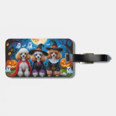 Poedel Honden Pompoen Halloween Grappig Bagagelabel (Achterkant horizontaal)