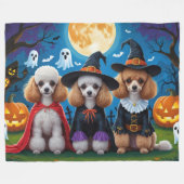 Poedel Honden Pompoen Halloween Grappig Fleece Deken (Voorkant (Horizontaal))