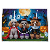 Poedel Honden Pompoen Halloween Grappig Groot Cadeauzakje (Voorkant)