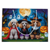 Poedel Honden Pompoen Halloween Grappig Groot Cadeauzakje (Achterkant)