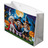 Poedel Honden Pompoen Halloween Grappig Groot Cadeauzakje (Achterkant Gekanteld)