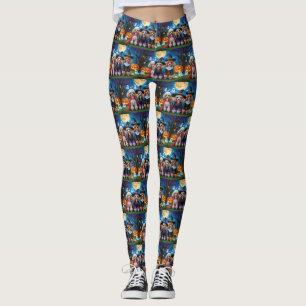 Poedel Honden Pompoen Halloween Grappig Leggings