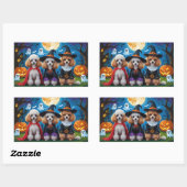 Poedel Honden Pompoen Halloween Grappig Rechthoekige Sticker (Vel)
