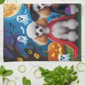 Poedel Honden Pompoen Halloween Grappig Theedoek (Gevouwen)