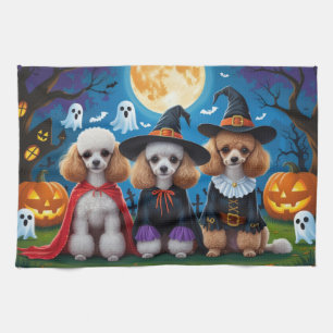 Poedel Honden Pompoen Halloween Grappig Theedoek