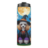 Poedel Honden Pompoen Halloween Grappig Thermosbeker (Voorkant)