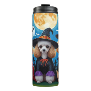Poedel Honden Pompoen Halloween Grappig Thermosbeker