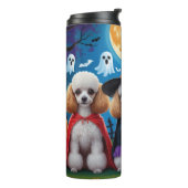 Poedel Honden Pompoen Halloween Grappig Thermosbeker (Gedraaid links)