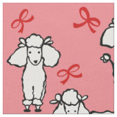 Poedel Honden Rode strik Roze Stof (Close Up)