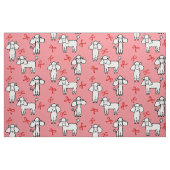 Poedel Honden Rode strik Roze Stof (Fat Quarter)