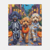 Poedel honden truc-of-behandelen Halloween kostuum Fleece Deken (Voorkant)