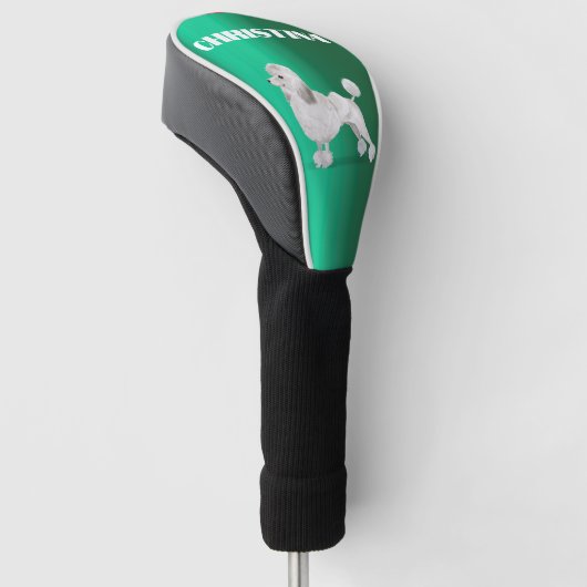 Poedel Hondenliefhebber groen persoonlijk Golfheadcover (Schuin)