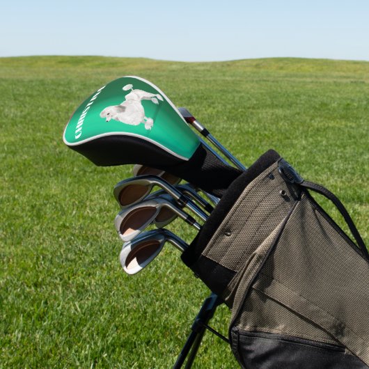 Poedel Hondenliefhebber groen persoonlijk Golfheadcover (Insitu)