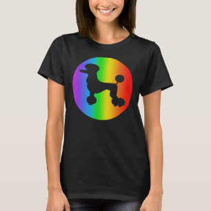 poedel hondenliefhebber regenboog silhouet t-shirt
