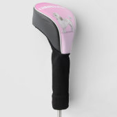 Poedel Hondenliefhebber roze persoonlijk Golfheadcover (Schuin)