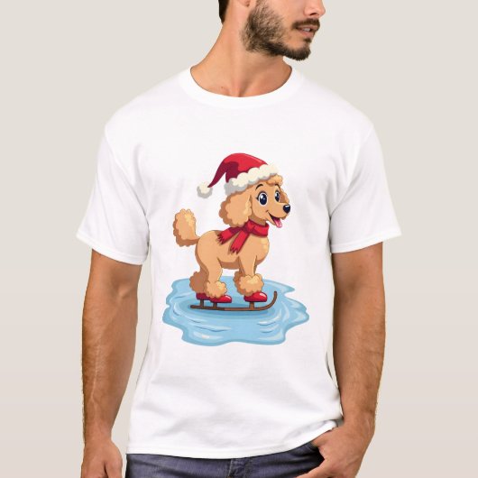 Poedel IJsschaatser T-shirt (Voorkant)