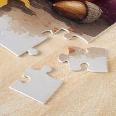 Poedel in de herfst verlaat Thanksgiving kunst Legpuzzel (Zijkant)