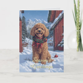 Poedel in de Kaart van de sneeuwkerst