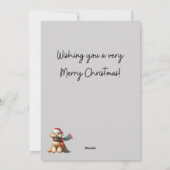 Poedel in de sneeuw kerstkaart (Achterkant)