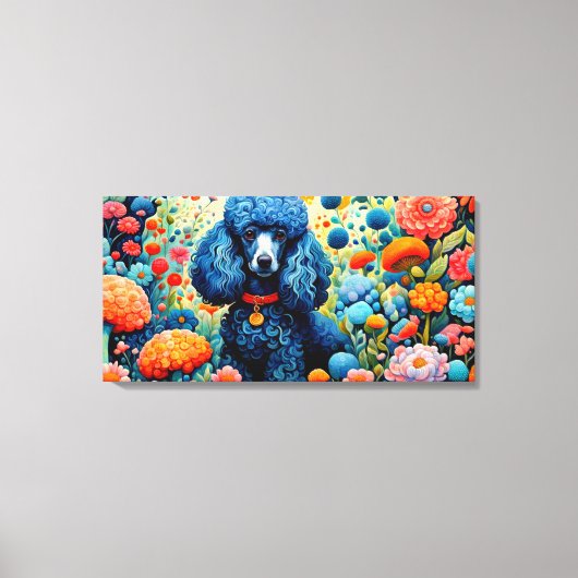 Poedel in de tuin van aardse geneugten canvas afdruk (Voorkant)