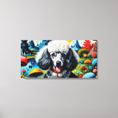 Poedel in de tuin van aardse lekkernijen 2 canvas afdruk (Voorkant)