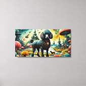 Poedel in de tuin van aardse lekkernijen 3 canvas afdruk (Voorkant)