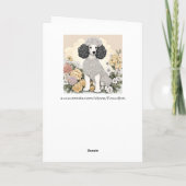 Poedel in grillige bloemen Gelukkige verjaardag Kaart (Achterkant)